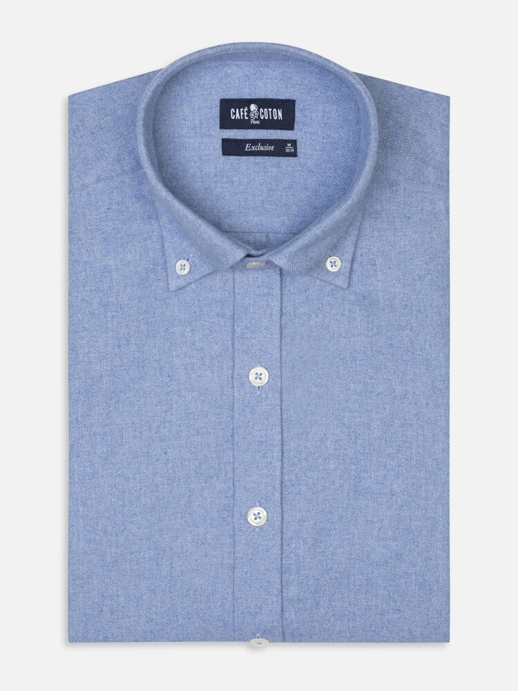 Storm sky flannel slim fit shirt - Button-down collar