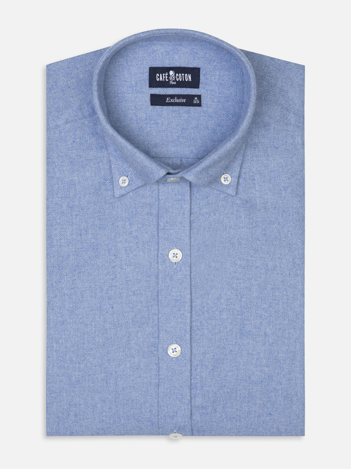 Storm sky flannel slim fit shirt - Button-down collar