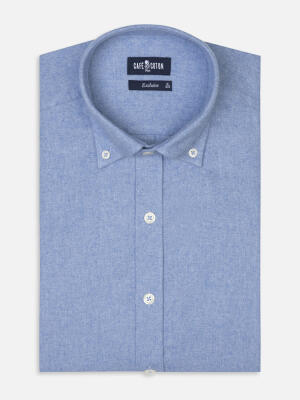 Storm sky flannel slim fit shirt - Button-down collar