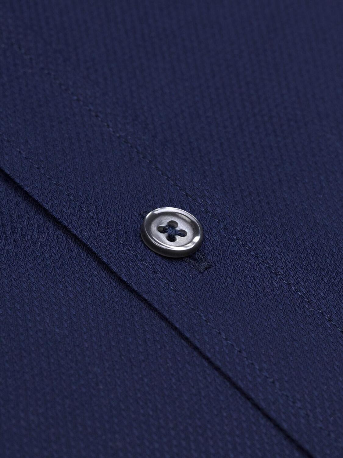 Camisa ajustada Tea navy texturizada - Cuello con botón