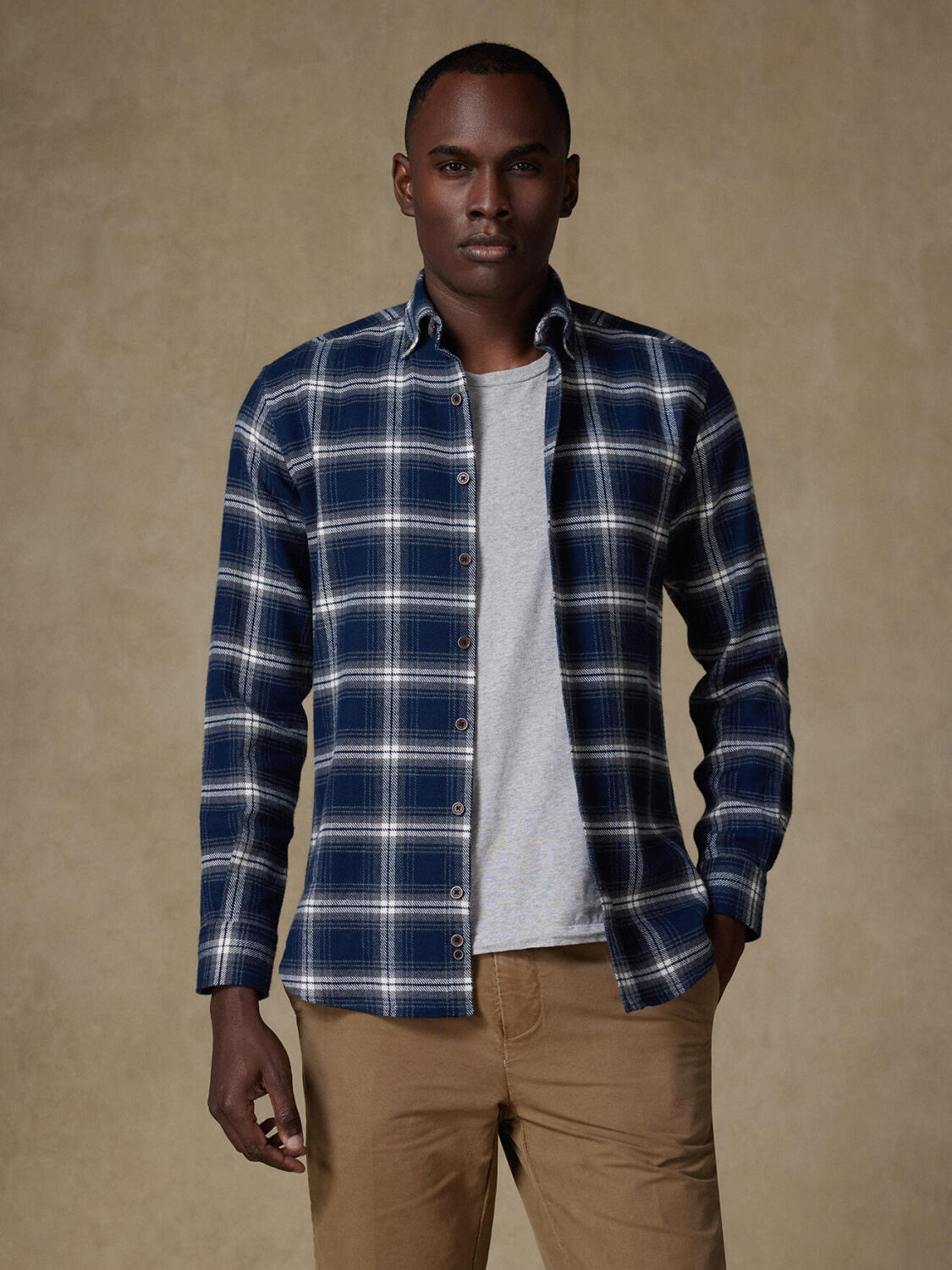 Chemise cintrée Teddy à motif tartan - Col Boutonné