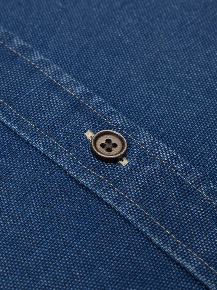 Chemise cintr&eacute;e Tucker indigo - Col boutonn&eacute;