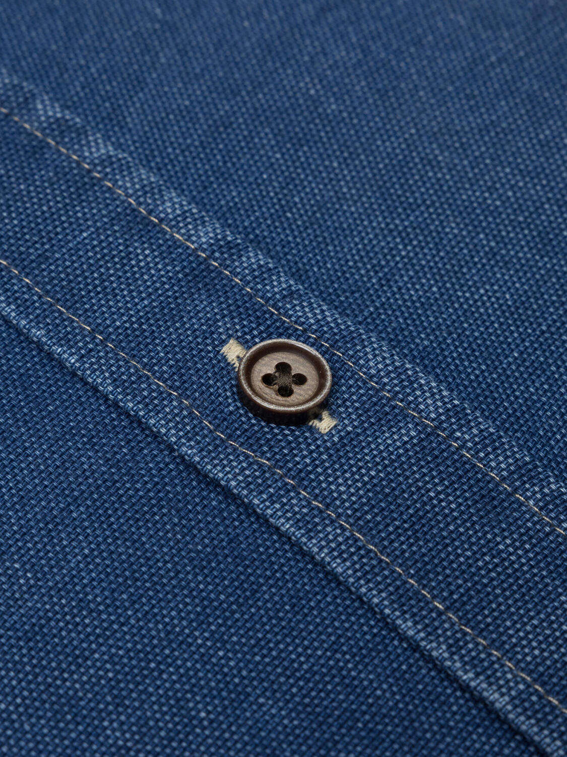 Chemise cintr&eacute;e Tucker indigo - Col boutonn&eacute;