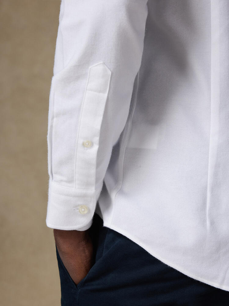 Vils White Brushed Oxford slim fit shirt - Buttoned down collar