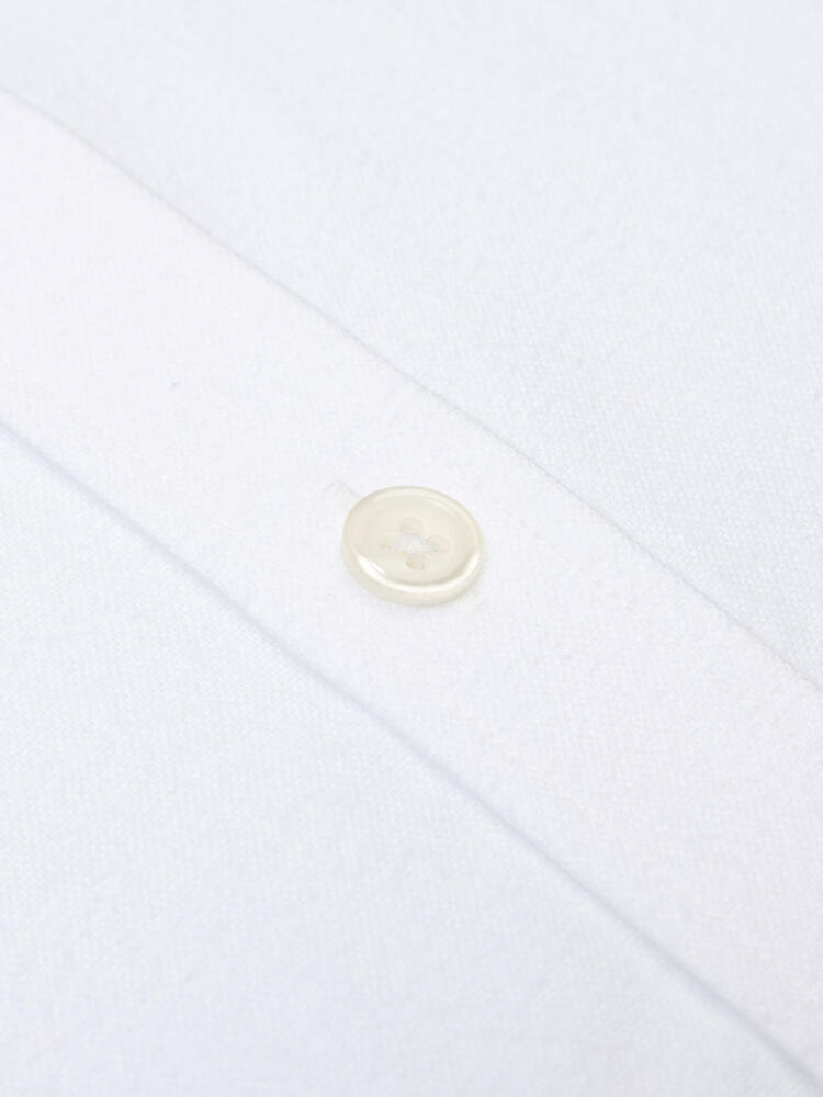 Camicia slim fit Vils in oxford spazzolato bianco - Cuello button-down