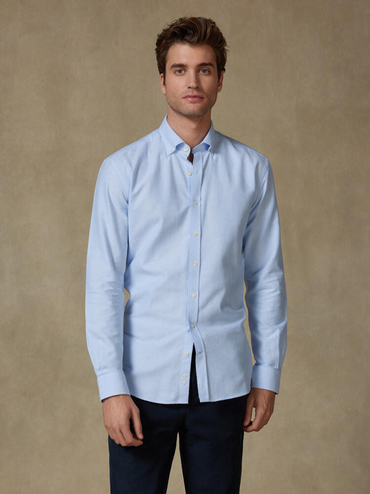 Vils sky brushed oxford slim fit shirt - Button-down collar