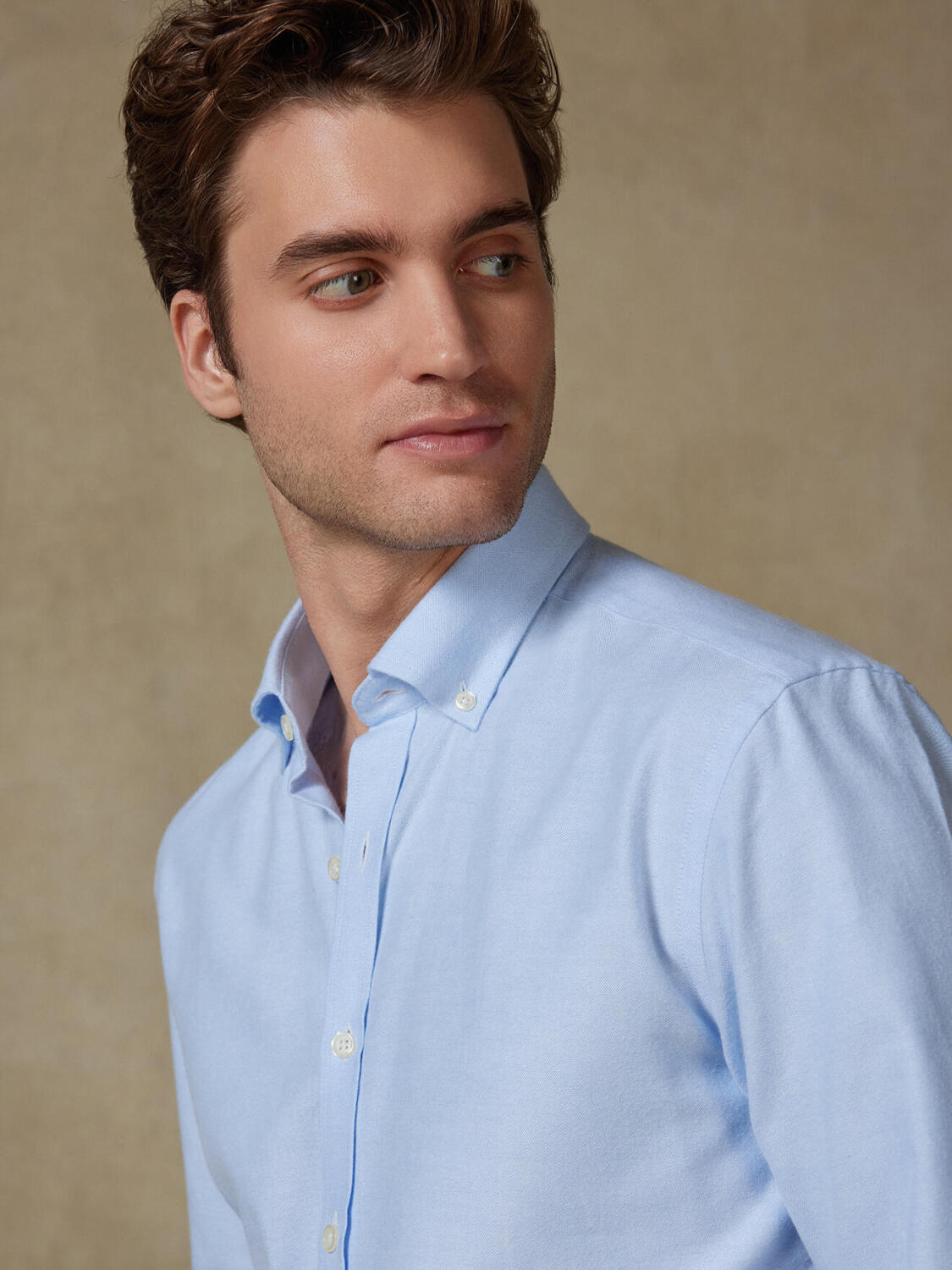 Vils sky brushed oxford slim fit shirt - Button-down collar