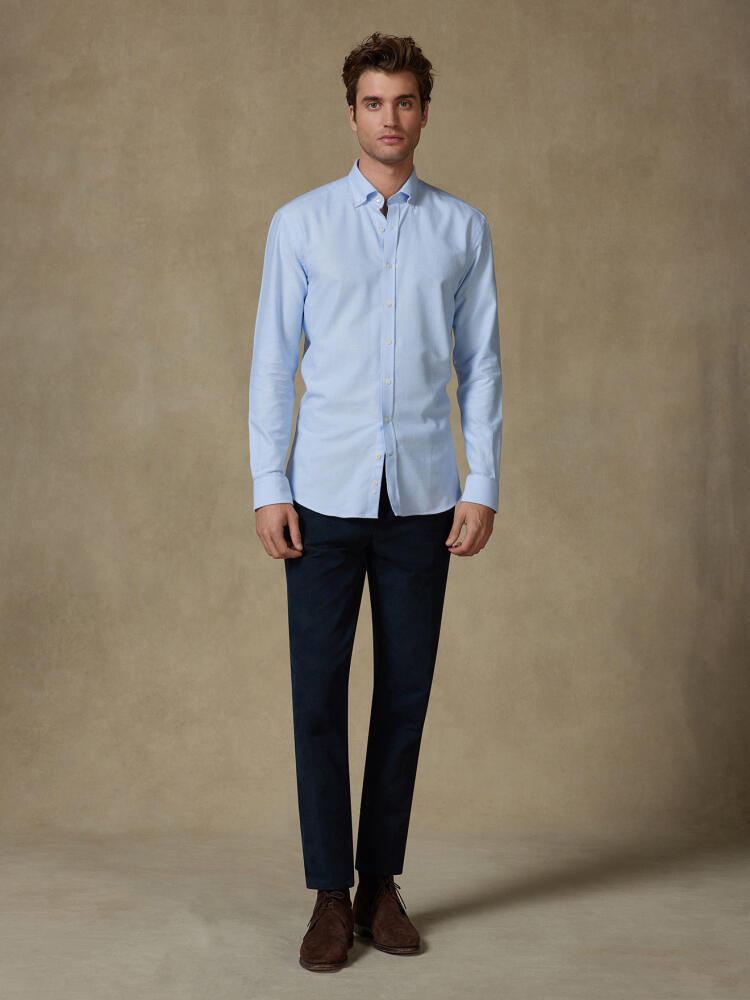 Vils sky brushed oxford slim fit shirt - Button-down collar