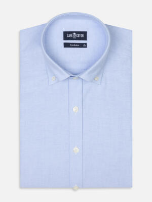 Vils sky brushed oxford slim fit shirt - Button-down collar