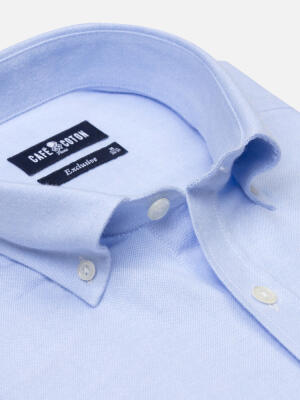 Vils sky brushed oxford slim fit shirt - Button-down collar