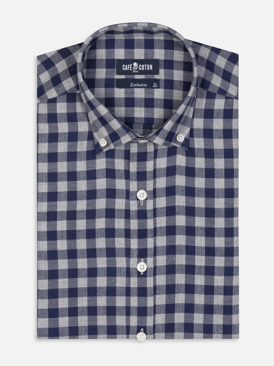 Wrighley-Tailliertes Tailliertes Hemd aus Flanell mit Karos - Buttondown Kragen