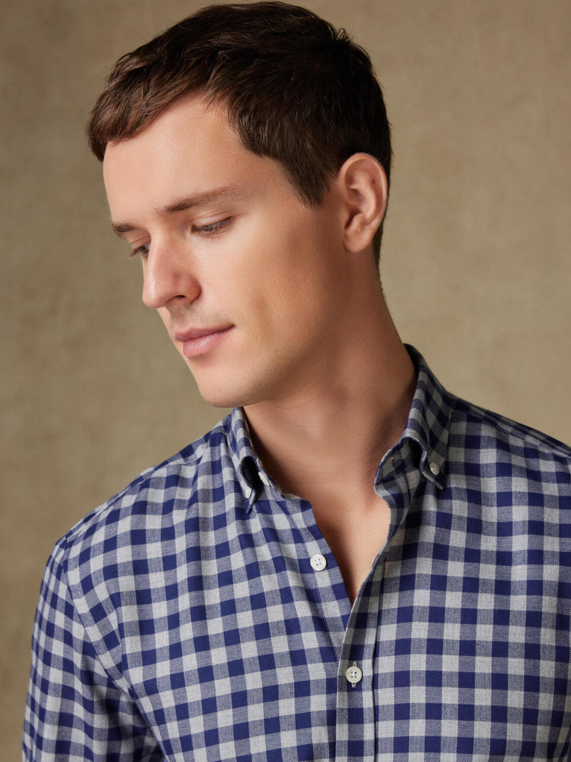 Wrighley-Tailliertes Tailliertes Hemd aus Flanell mit Karos - Buttondown Kragen