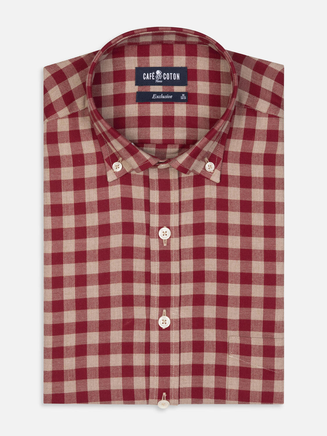 Overhemd met flanelruiten - Button-down kraag