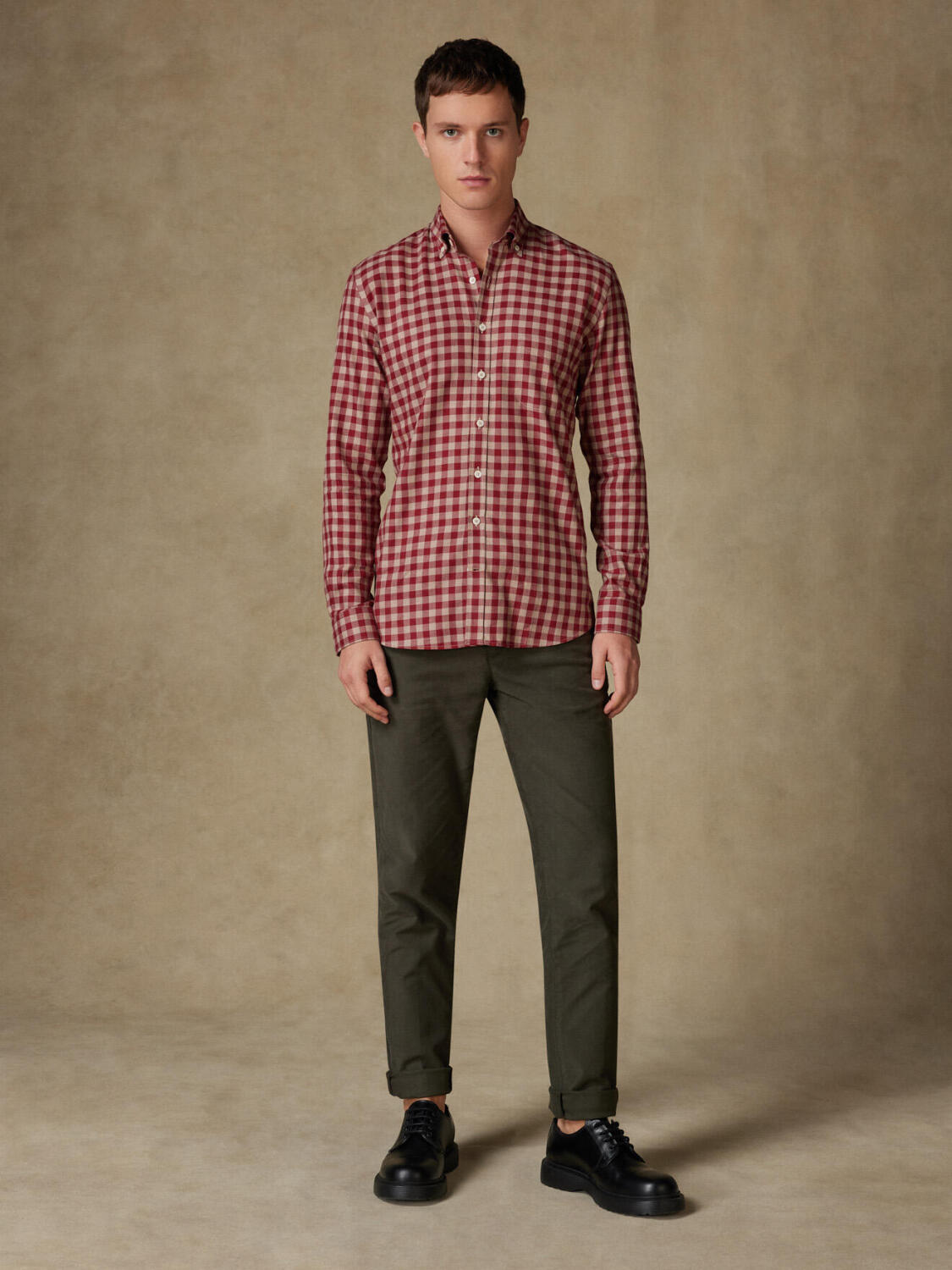 Overhemd met flanelruiten - Button-down kraag