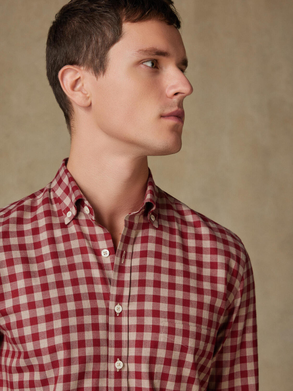 Overhemd met flanelruiten - Button-down kraag