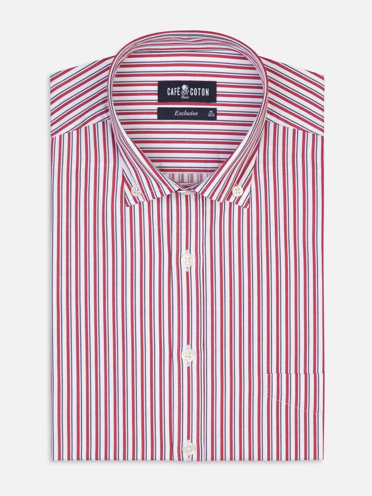 Stanley red striped shirt - Button-down collar