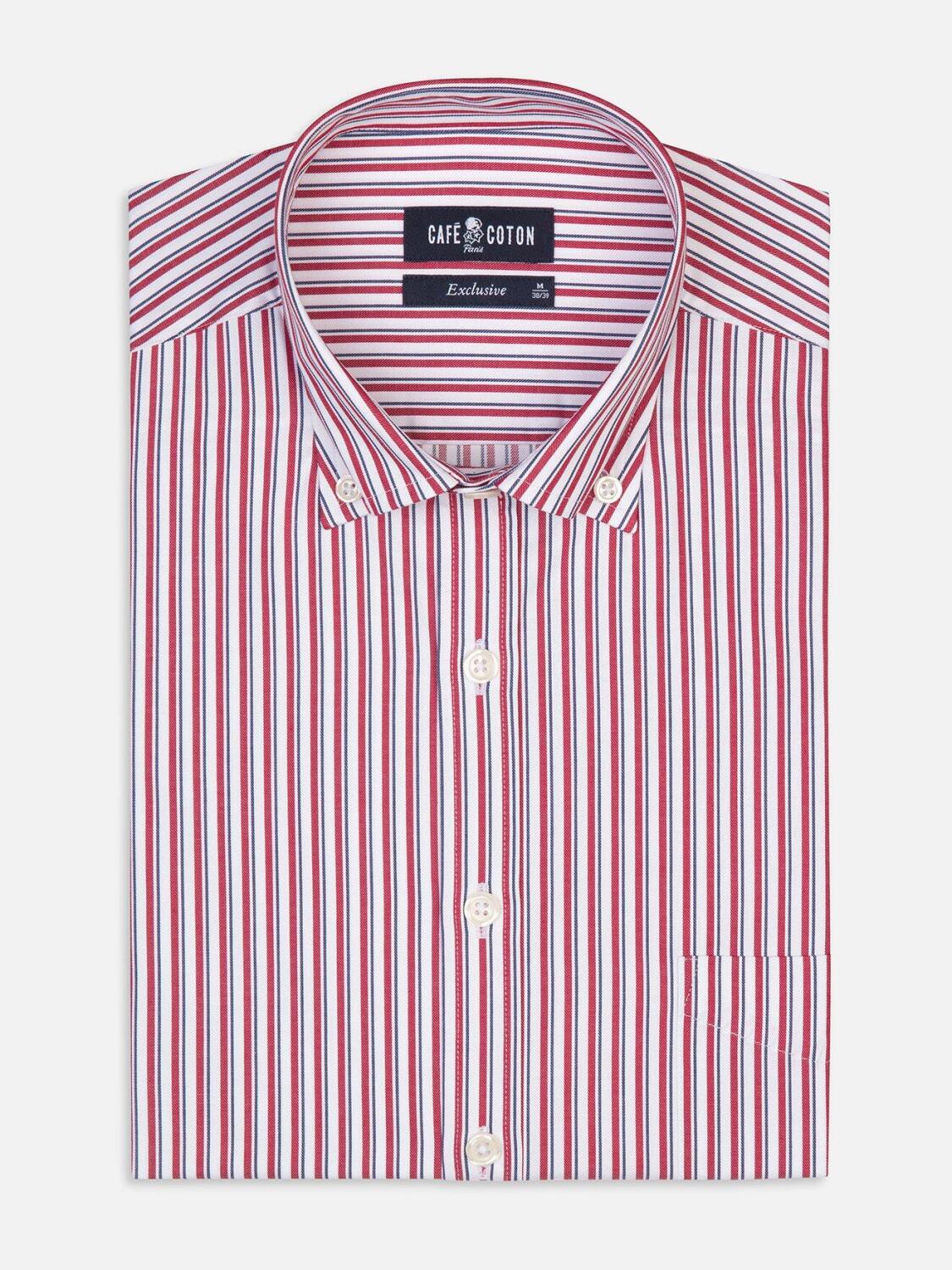 Stanley red striped shirt - Button-down collar