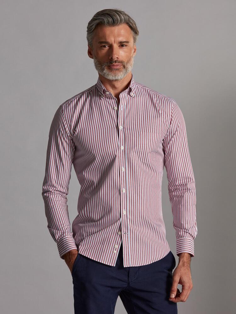 Stanley red striped shirt - Button-down collar