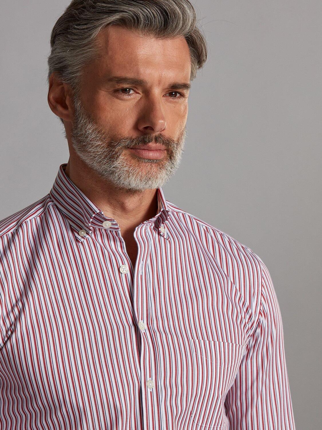 Stanley red striped shirt - Button-down collar