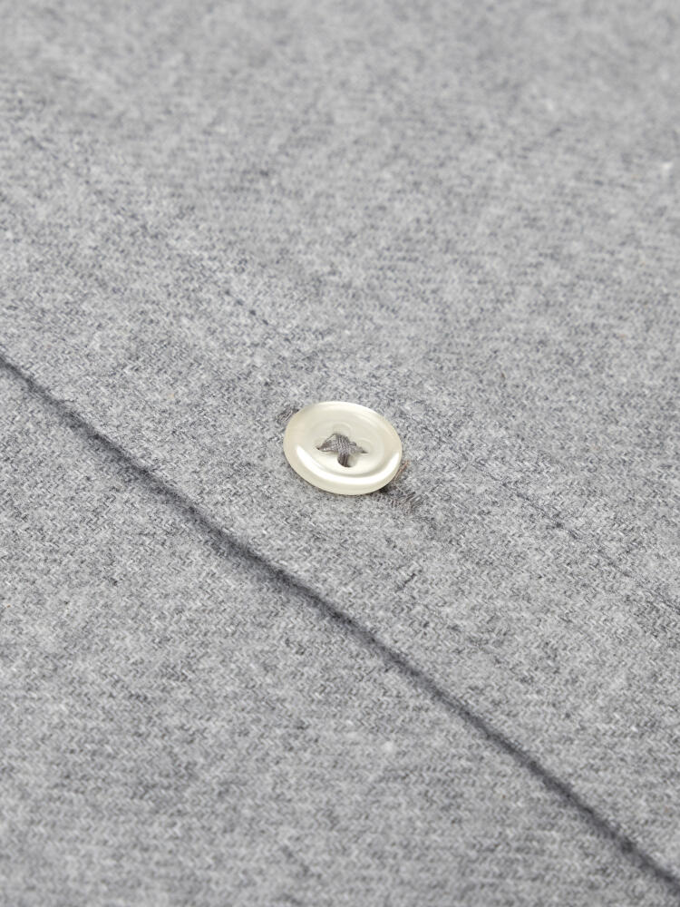 Storm grey flannel shirt - Button-down collar