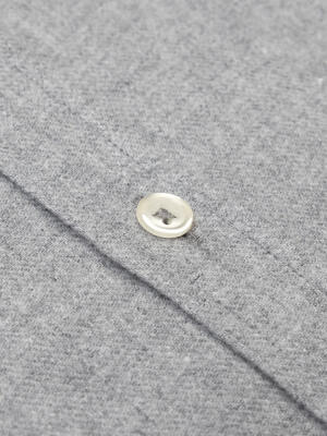 Storm grey flannel shirt - Button-down collar