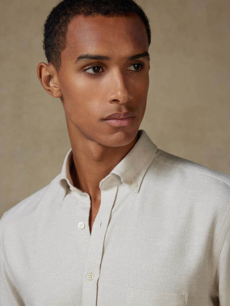 Storm off-white flannel shirt - Button-down collar