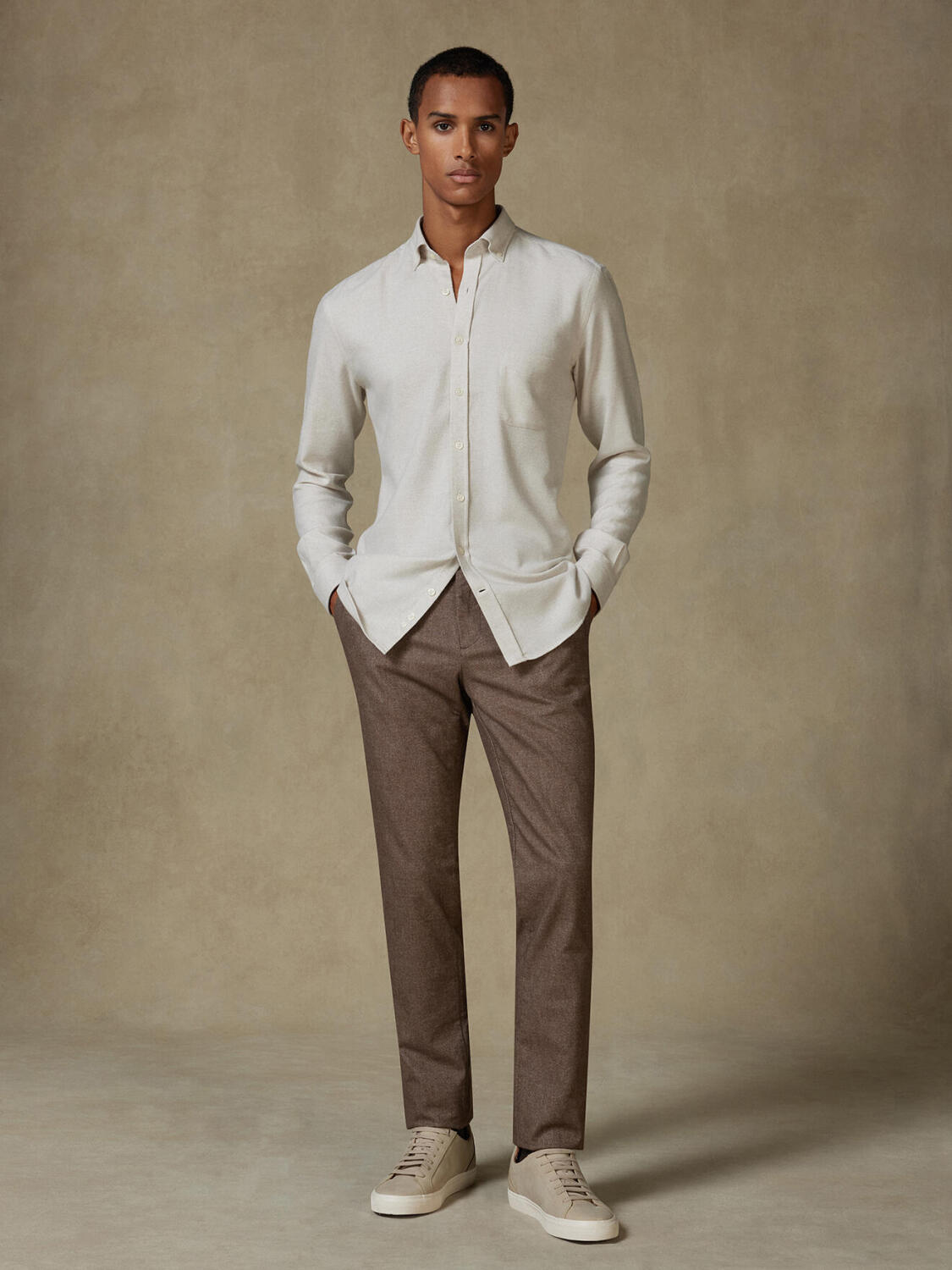 Storm off-white flannel shirt - Button-down collar