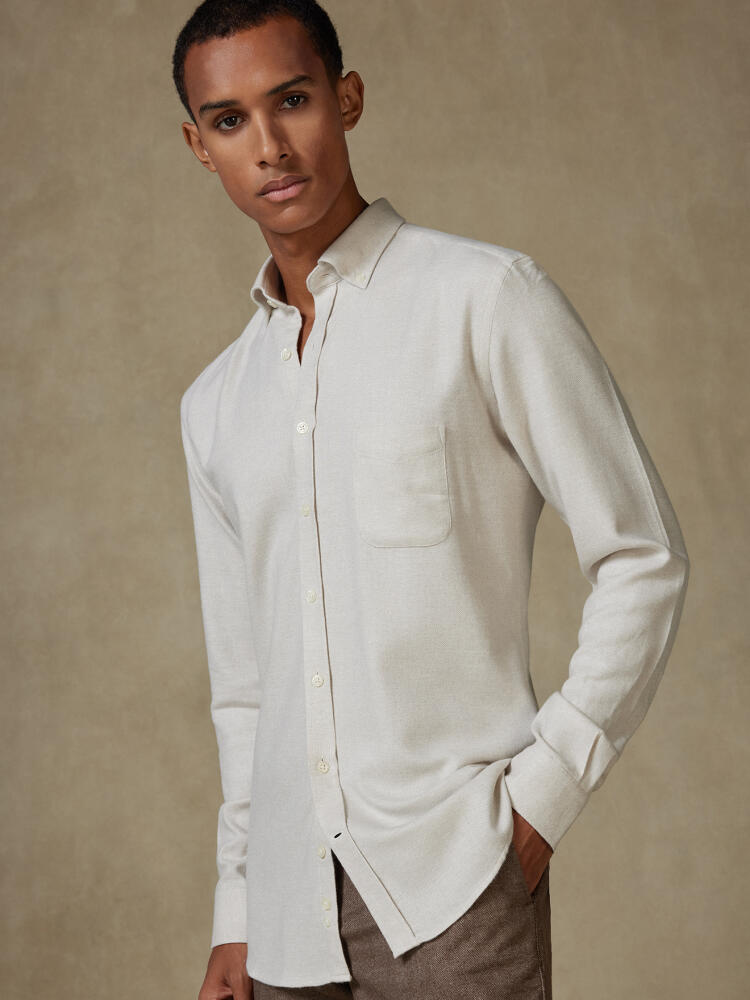 Storm off-white flannel shirt - Button-down collar