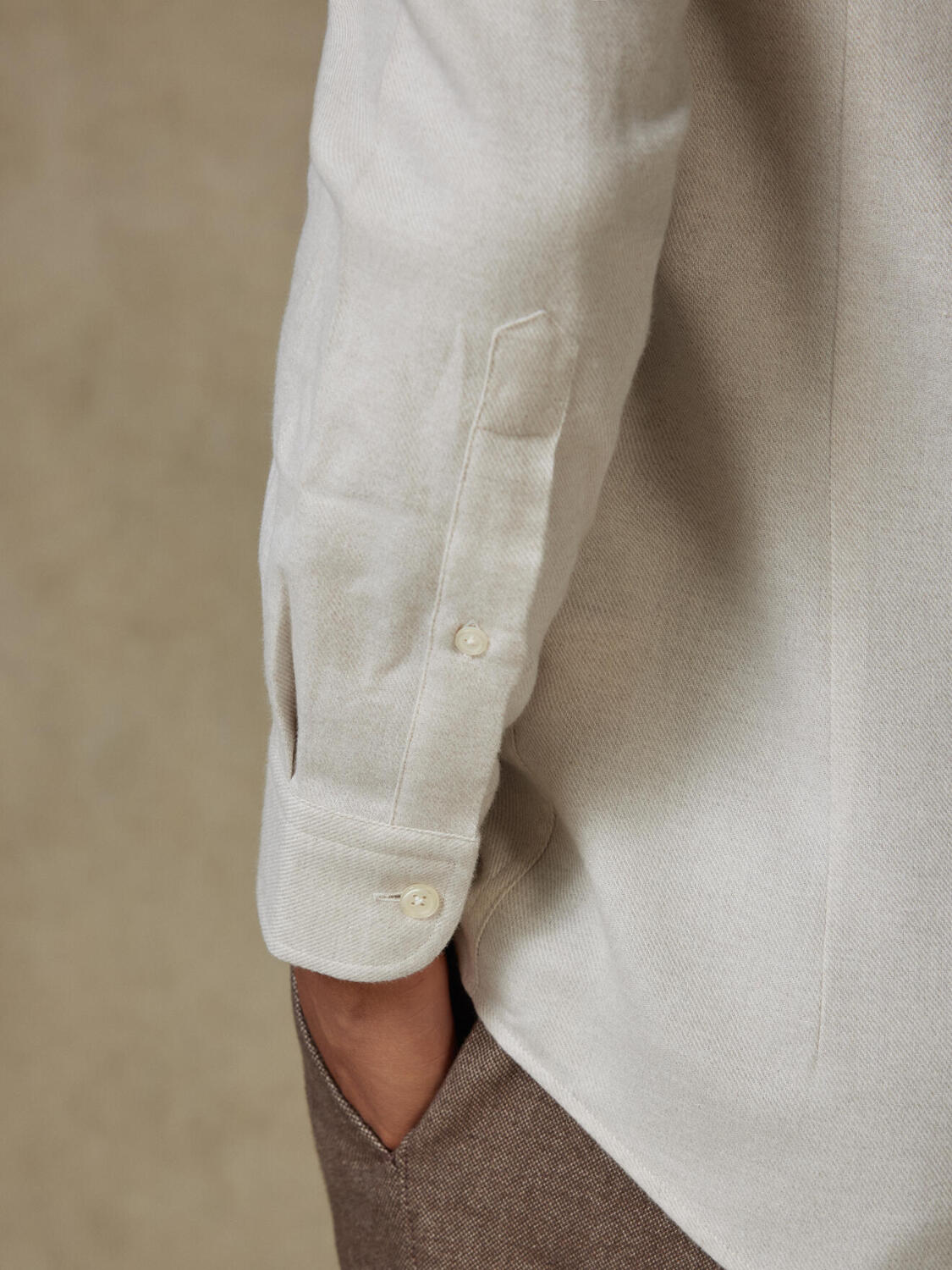 Storm off-white flannel shirt - Button-down collar