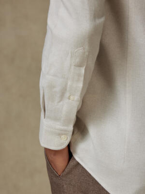 Storm off-white flannel shirt - Button-down collar