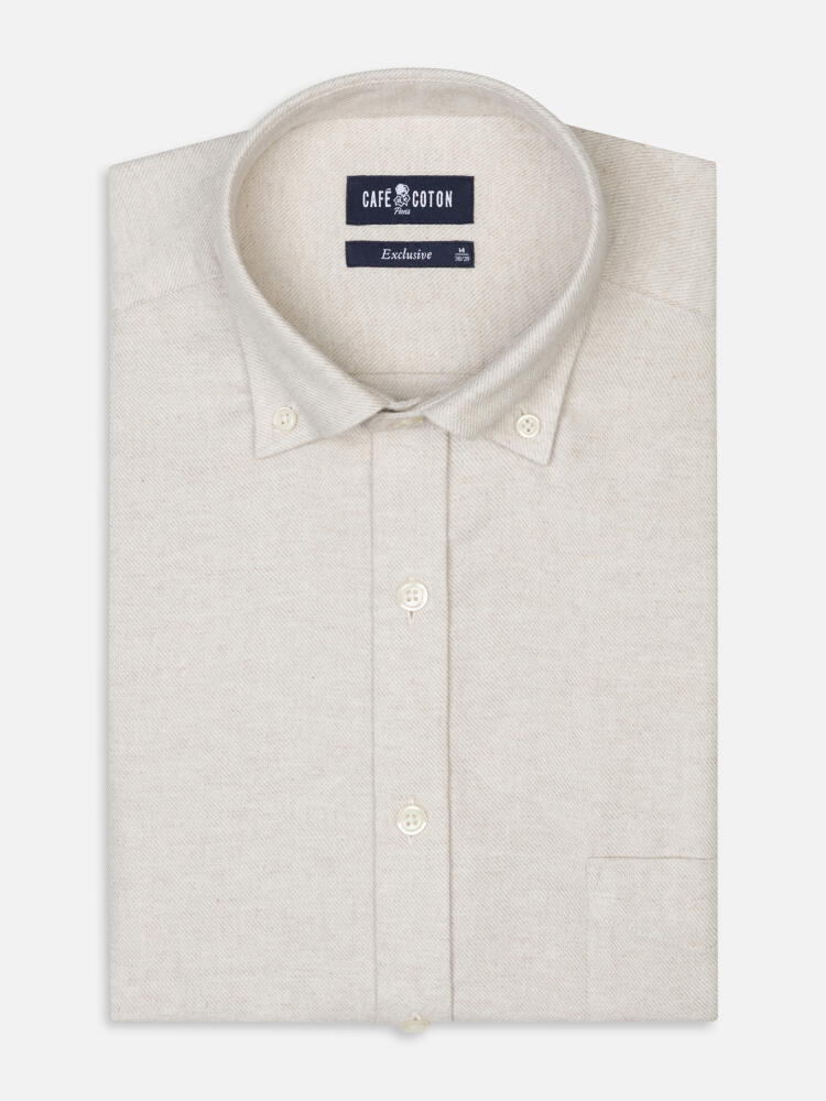 Storm off-white flannel shirt - Button-down collar