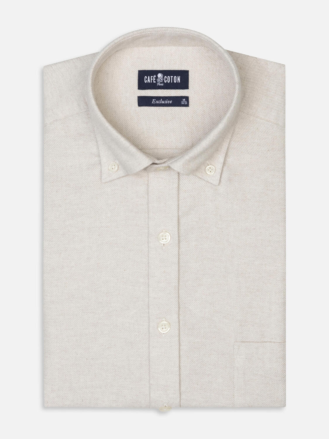 Storm off-white flannel shirt - Button-down collar