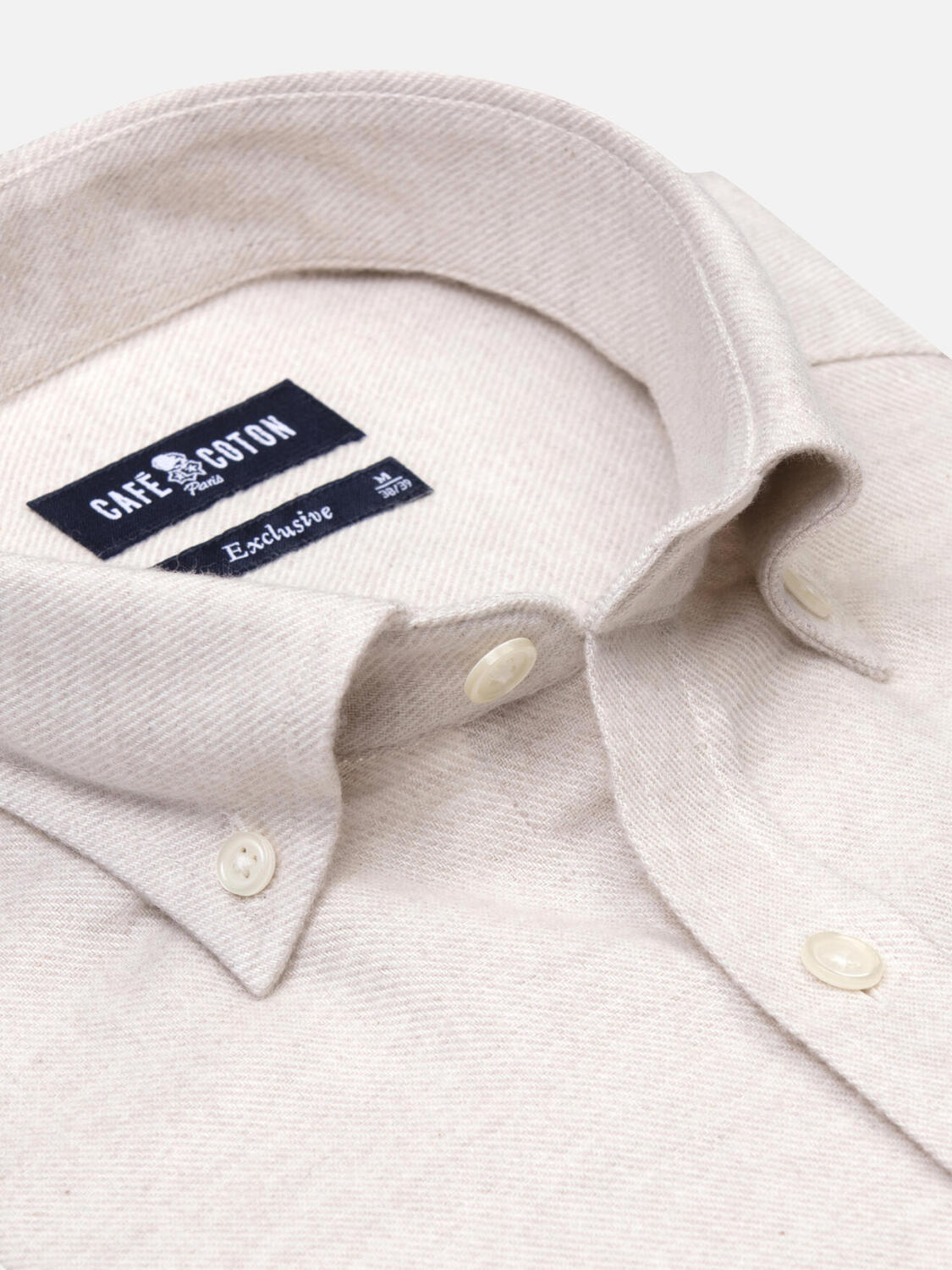 Storm off-white flannel shirt - Button-down collar