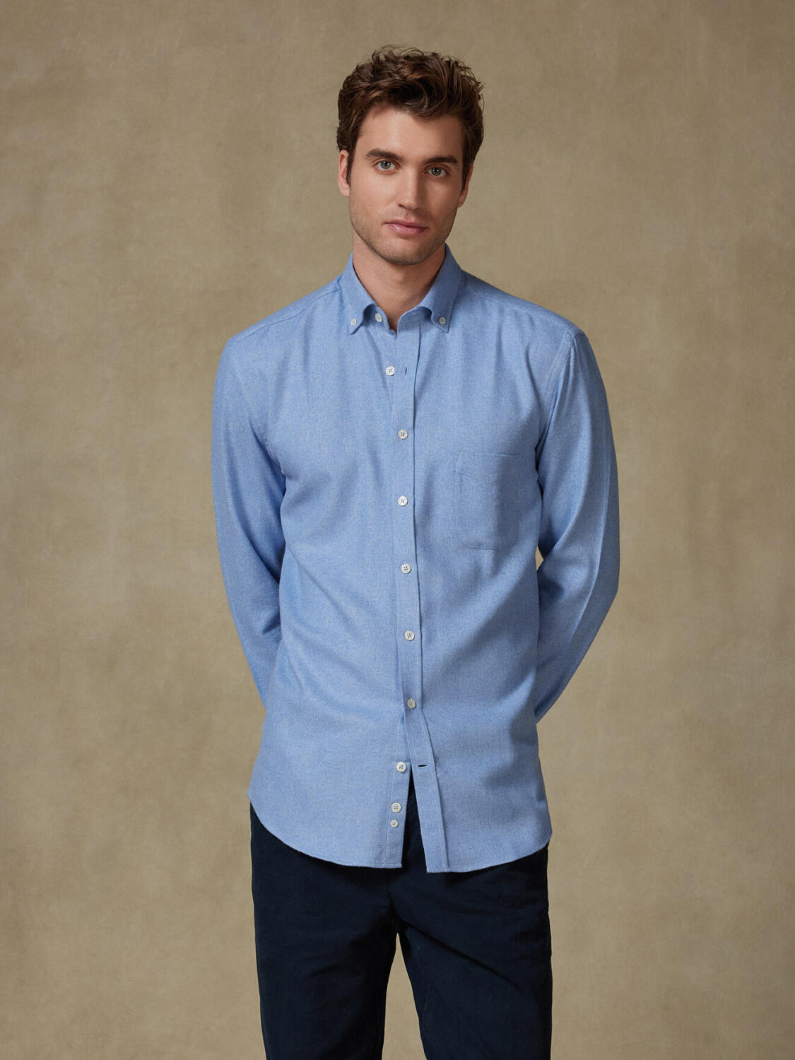 Storm sky flannel shirt - Button-down collar