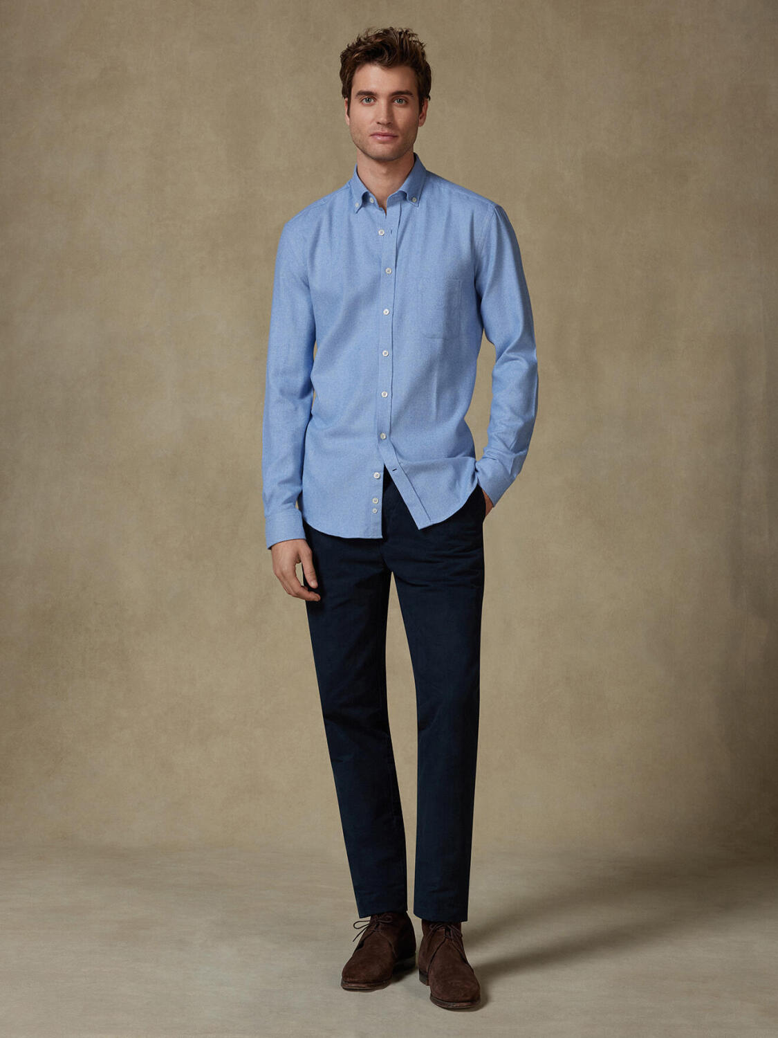 Storm sky flannel shirt - Button-down collar