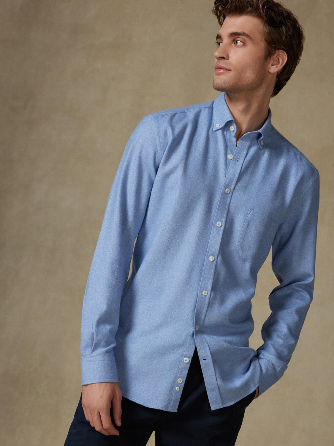 Storm sky flannel shirt - Button-down collar