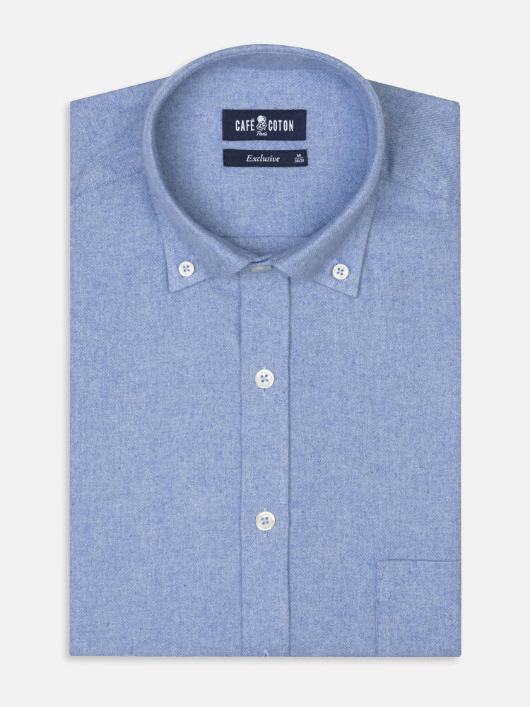 Camicia Storm in flanella cielo - Cuello button-down