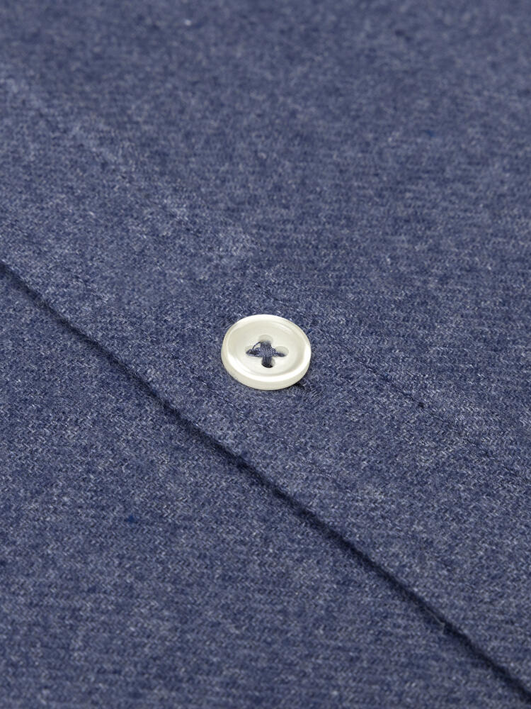 Storm blue flannel shirt - Button-down collar