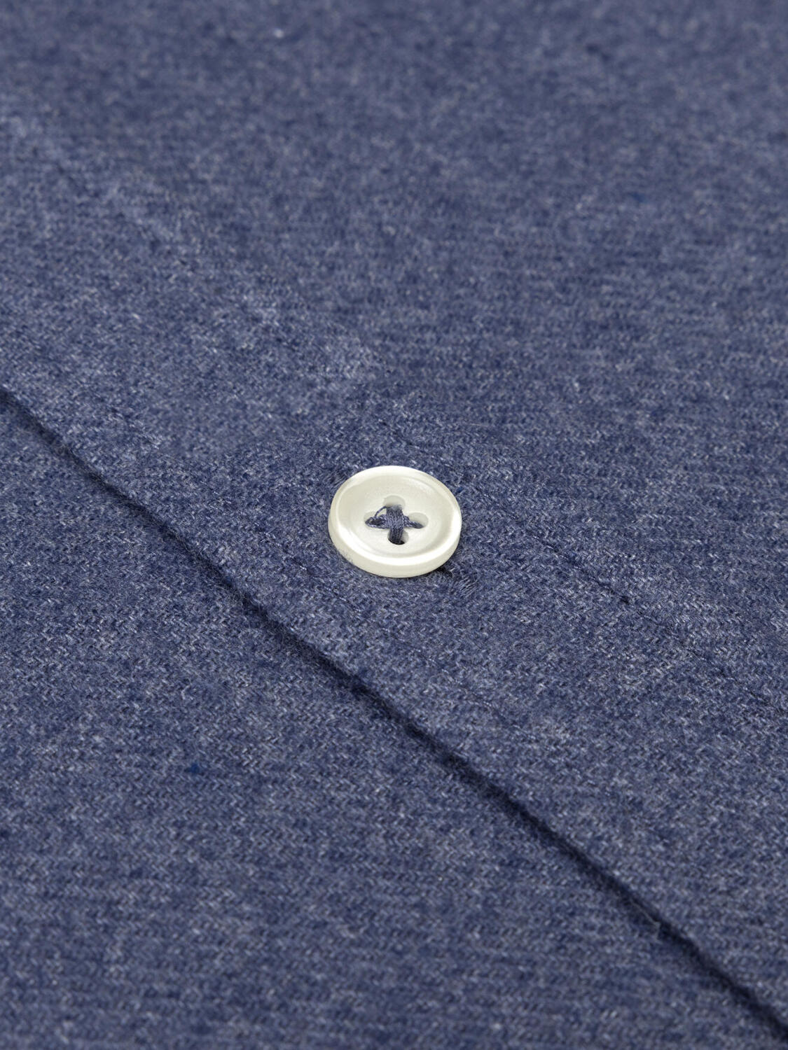 Storm blue flannel shirt - Button-down collar