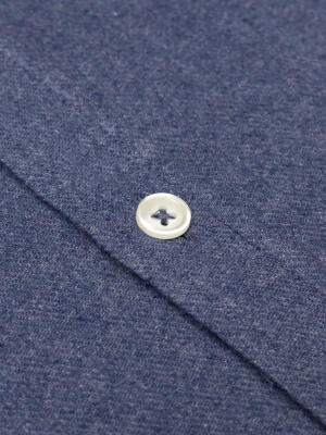 Storm blue flannel shirt - Button-down collar