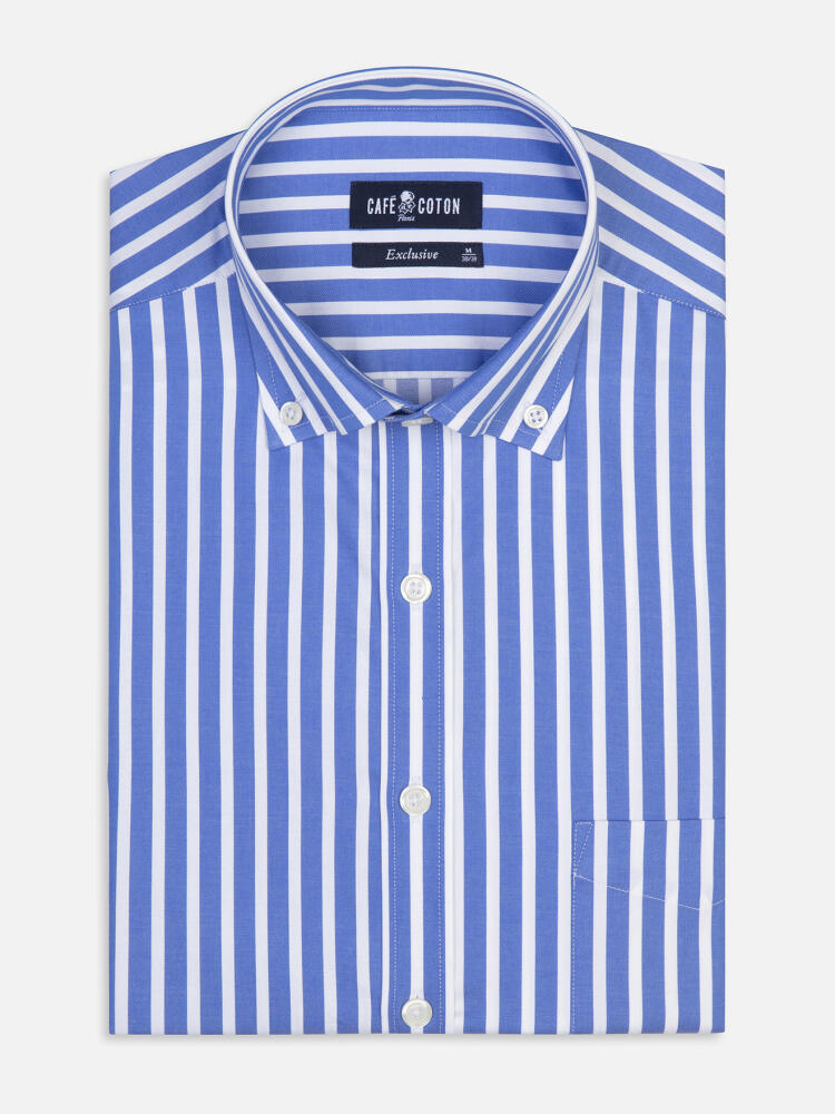 Toby Hemd mit blau Streifen   - Button down Kragen