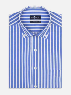 Camicia Toby a righe blu - Colletto button-down
