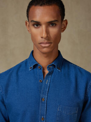 Hemd Tucker indigo - Button-Down-Kragen