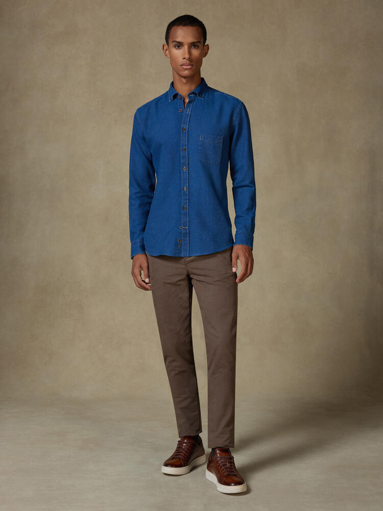 Chemise Tucker indigo - Col boutonn&eacute;