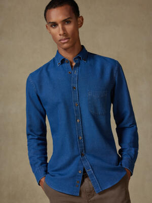 Hemd Tucker indigo - Button-Down-Kragen
