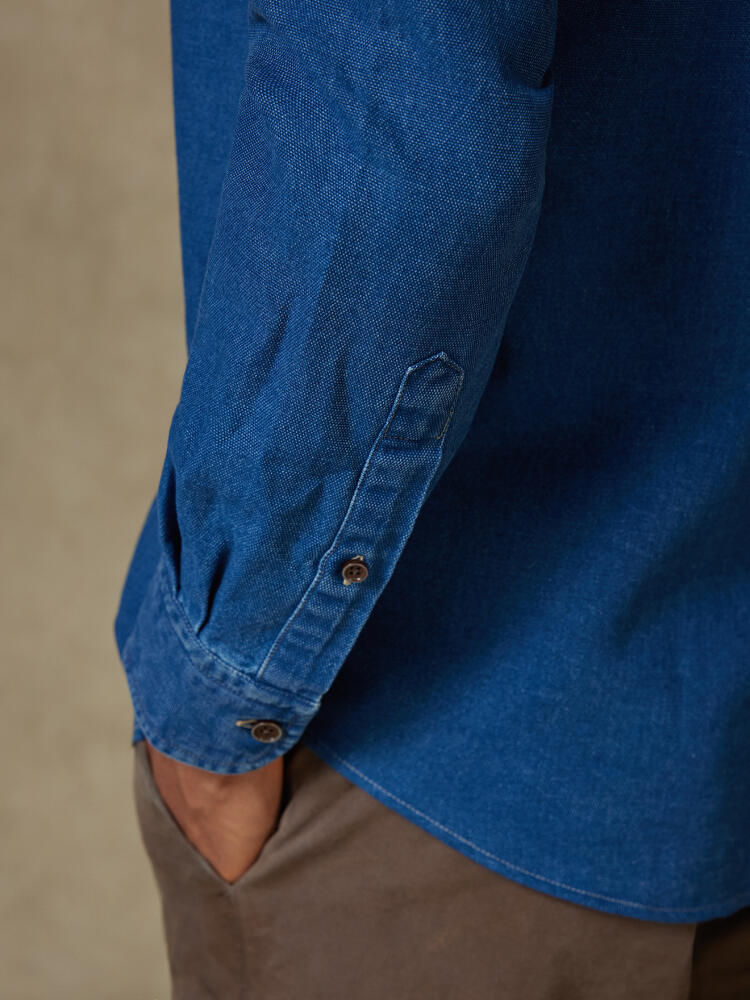 Chemise Tucker indigo - Col boutonn&eacute;