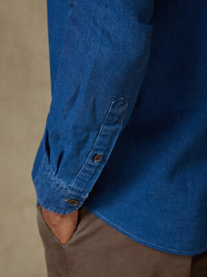 Hemd Tucker indigo - Button-Down-Kragen