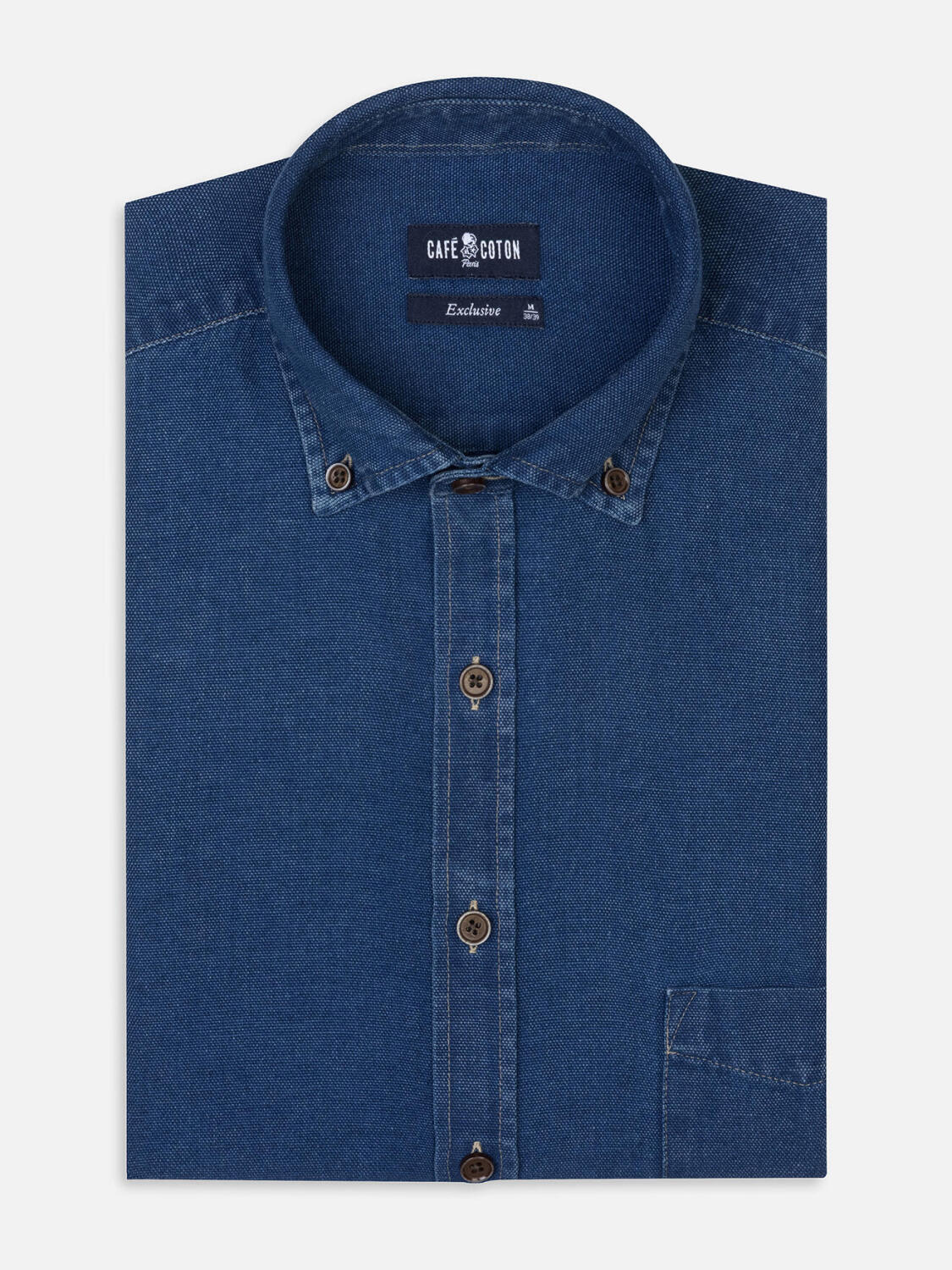 Hemd Tucker indigo - Button-Down-Kragen