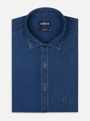 Hemd Tucker indigo - Button-Down-Kragen
