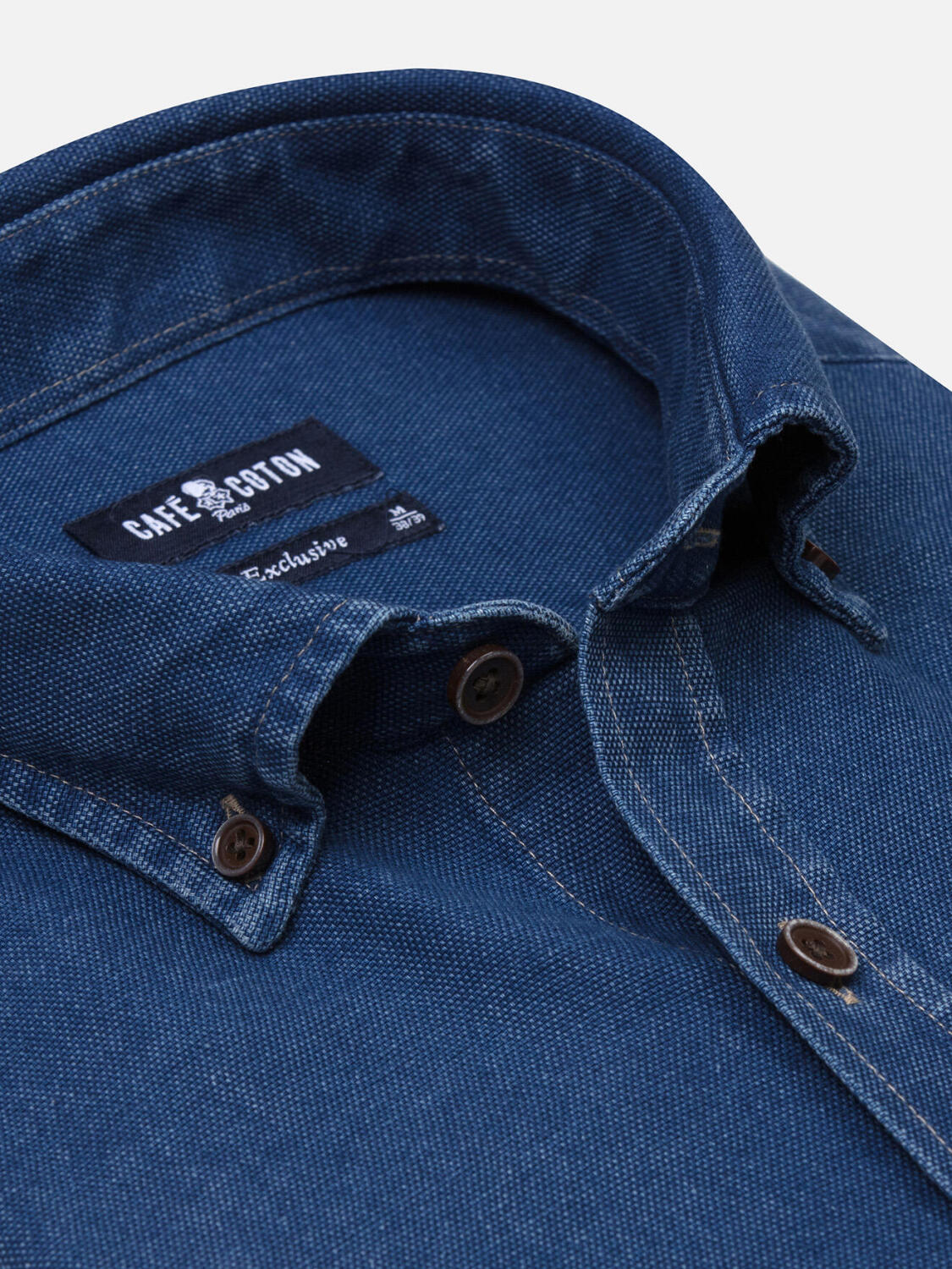 Hemd Tucker indigo - Button-Down-Kragen